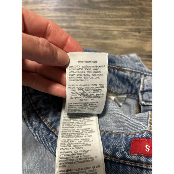 Guess Fold Over Waistband Jeans Womens Size 29 Straight Light Wash - Picture 7 of 7